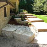 A new coloured concrete sidewalk.