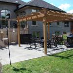 A new stamped, coloured concrete patio.